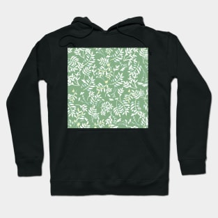 Willow green spring watercolor leaves and branches Hoodie